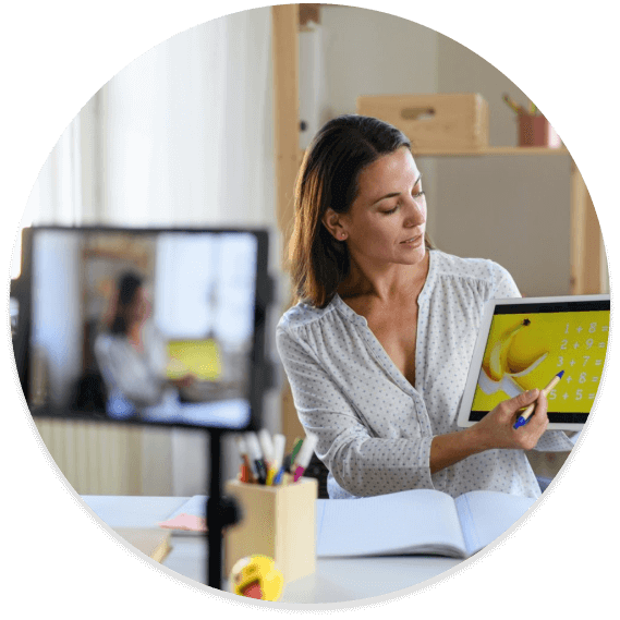 Learners on an online language class with The Language Lake